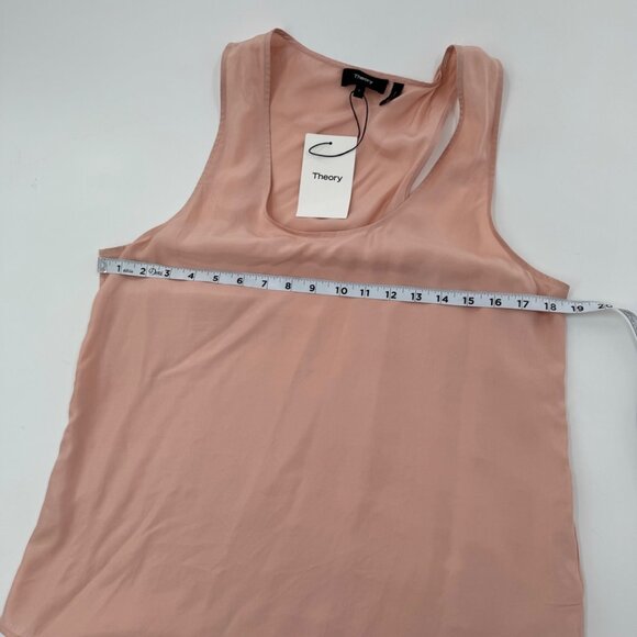 Theory Women's Silk Racerback Tank Top Light Pink Size L - Picture 7 of 8